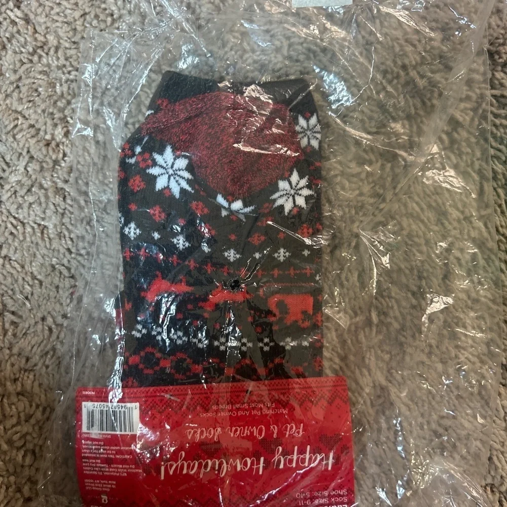NWT‎ Pet and Owner Socks Large Breed Dog Women’s Sock Size 9-11 Buffalo Check